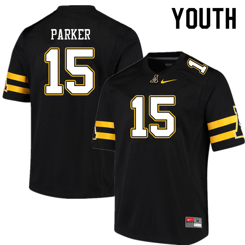 Youth #15 Andrew Parker Appalachian State Mountaineers College Football Jerseys Sale-Black - Click Image to Close